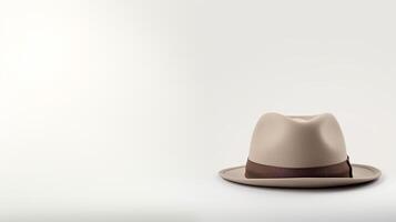 AI generated Photo of Beige Trilby Hat isolated on white background. AI Generated