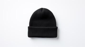 ai generado foto de negro gorro gorra aislado en blanco antecedentes. ai generado