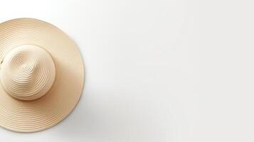 AI generated Photo of Beige Sun hat isolated on white background. AI Generated