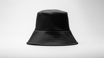 AI generated Photo of Black Bucket Hat isolated on white background. AI Generated