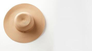 AI generated Photo of Beige Sun hat isolated on white background. AI Generated