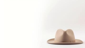 AI generated Photo of Beige Trilby Hat isolated on white background. AI Generated