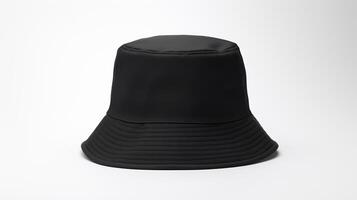 AI generated Photo of Black Bucket Hat isolated on white background. AI Generated