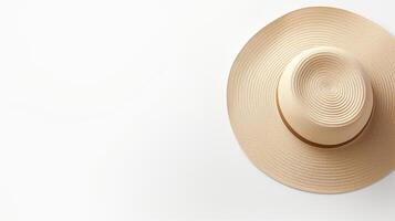 AI generated Photo of Beige Sun hat isolated on white background. AI Generated