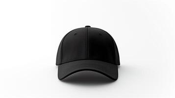 ai generado foto de negro béisbol gorra aislado en blanco antecedentes. ai generado