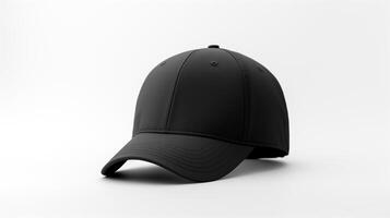 ai generado foto de negro béisbol gorra aislado en blanco antecedentes. ai generado