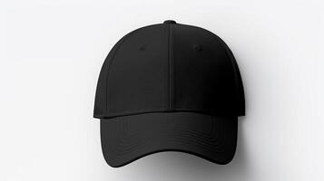 AI generated Photo of Black Baseball Cap isolated on white background. AI Generated