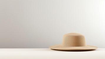 AI generated Photo of Beige Sun hat isolated on white background. AI Generated