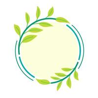 Circle Nature Logo with Leaves Frame vector