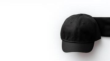 ai generado foto de negro plano gorra aislado en blanco antecedentes. ai generado