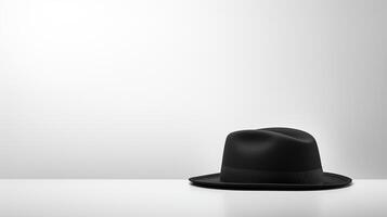 ai generado foto de negro fedora sombrero aislado en blanco antecedentes. ai generado