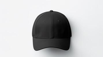 AI generated Photo of Black Fitted Cap isolated on white background. AI Generated