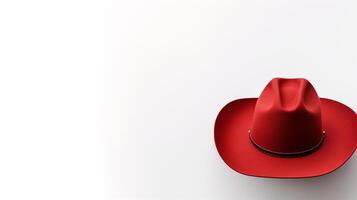 AI generated Photo of Red Cowboy Hat isolated on white background. AI Generated
