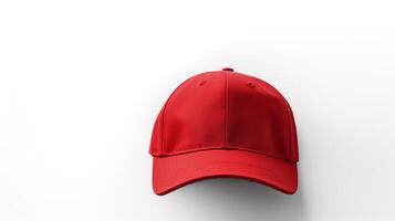 AI generated Photo of Red Dad Cap isolated on white background. AI Generated