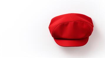 AI generated Photo of Red Newsboy Cap isolated on white background. AI Generated