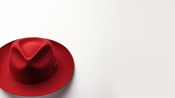 AI generated Photo of Red Panama Hat isolated on white background. AI Generated