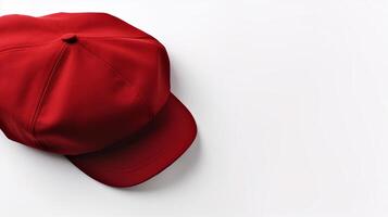 AI generated Photo of Red Newsboy Cap isolated on white background. AI Generated