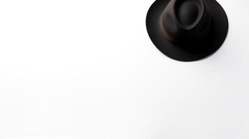 AI generated Photo of Black Fedora Hat isolated on white background. AI Generated