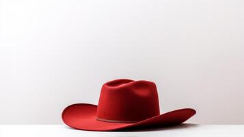 AI generated Photo of Red Cowboy Hat isolated on white background. AI Generated