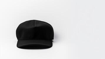 AI generated Photo of Black Military Cap isolated on white background. AI Generated