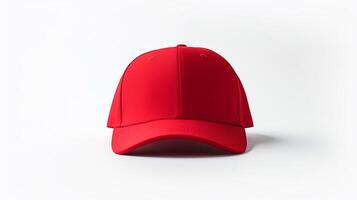 ai generado foto de rojo equipado gorra aislado en blanco antecedentes. ai generado