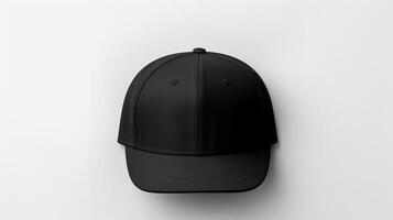 AI generated Photo of Black Snapback isolated on white background. AI Generated