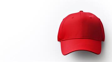 AI generated Photo of Red Dad Cap isolated on white background. AI Generated