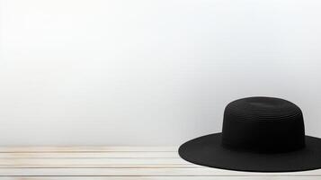AI generated Photo of Black Sun hat isolated on white background. AI Generated
