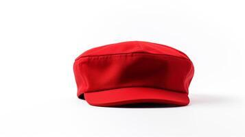 AI generated Photo of Red Newsboy Cap isolated on white background. AI Generated