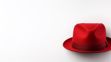 AI generated Photo of Red Bowler Hat isolated on white background. AI Generated