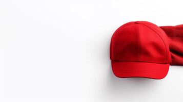 ai generado foto de rojo plano gorra aislado en blanco antecedentes. ai generado