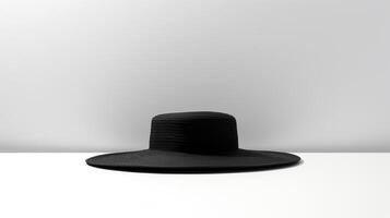 AI generated Photo of Black Sun hat isolated on white background. AI Generated