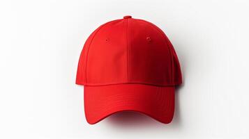 AI generated Photo of Red Dad Cap isolated on white background. AI Generated