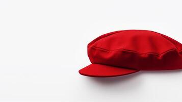 ai generado foto de rojo vendedor de periódicos gorra aislado en blanco antecedentes. ai generado