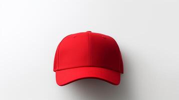 AI generated Photo of Red Visor cap isolated on white background. AI Generated