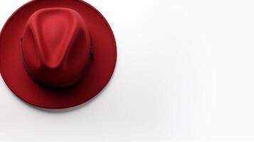 AI generated Photo of Red Panama Hat isolated on white background. AI Generated