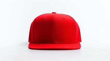 AI generated Photo of Red Snapback isolated on white background. AI Generated