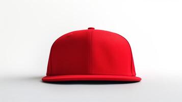 AI generated Photo of Red Snapback isolated on white background. AI Generated