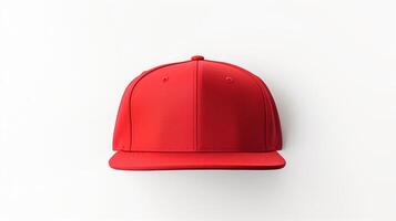 AI generated Photo of Red Snapback isolated on white background. AI Generated