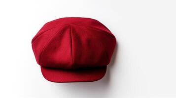 AI generated Photo of Red Newsboy Cap isolated on white background. AI Generated