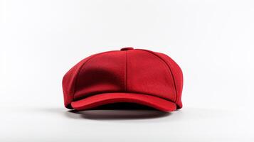 ai generado foto de rojo vendedor de periódicos gorra aislado en blanco antecedentes. ai generado