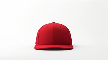 AI generated Photo of Red Snapback isolated on white background. AI Generated