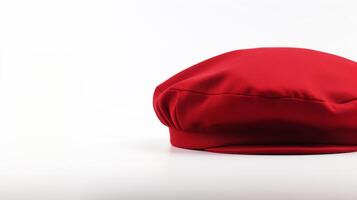 AI generated Photo of Red Newsboy Cap isolated on white background. AI Generated