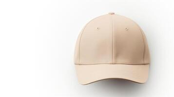 AI generated Photo of Beige Dad Cap isolated on white background. AI Generated