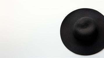 AI generated Photo of Black Straw hat isolated on white background. AI Generated