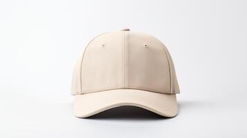 AI generated Photo of Beige Dad Cap isolated on white background. AI Generated