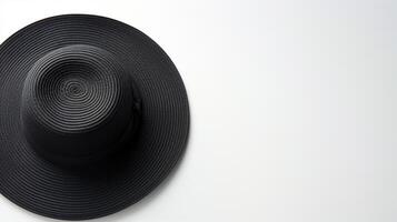 AI generated Photo of Black Straw hat isolated on white background. AI Generated