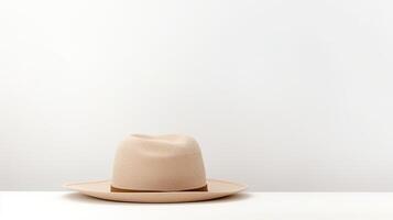 AI generated Photo of Beige Straw hat isolated on white background. AI Generated