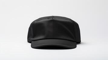 AI generated Photo of Black Military Cap isolated on white background. AI Generated