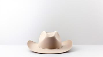 AI generated Photo of Beige Cowboy Hat isolated on white background. AI Generated